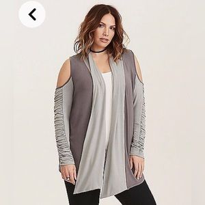 Torrid Her Universe Star Wars Rey Grey Cold Shoulder Cardigan